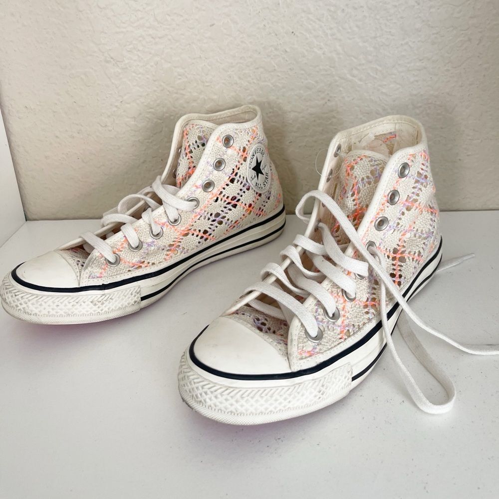 Converse Boho Crochet Hightop Women's Chuck Taylor All Star' cream pink lavender - Picture 5 of 12